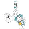 Rimgoris Argento 925 Charm per donne Bracciali Collana Cuore Amore Scatola regalo Torta Rosa Candela Buon Compleanno Mongolfiera