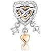 Rimgoris 925 Charm in argento sterling per le donne bracciali collana in oro rosa Festa della mamma Cuore Ruby Mamma Cuore Luna Madre Figlia Fortuna Quadrifoglio Amicizia