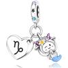 Rimgoris 925 Sterling Silver Women Bracciali Collana Costellazione Effetto Luminoso Ciondolo Bracciale Donna Charm Festa della Mamma con Zirconia Capricorno