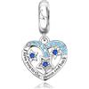 Rimgoris 925 Sterling Silver Women Bracciali Collana Moon and Back Heart Pendant Women Bracelet Charm Festa della mamma con Zirconia