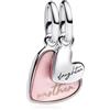 Rimgoris 925 Argento Sterling Charm Donna Bracciali Collana Cranio Cuore Rubino Ciondolo Due Toni Oro Rosa Cuore Gemma Ciondolo Interlock Doppie Stelle e Luna Chiave Angelo Ala Amore Viola