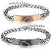 JewelryWe Coppia Bracciali Lui & Lei Regolabile,Cuore puzzle design,Acciaio inox bracciali d'amore,con Zircone Lucido,Regalo per San Valentino/Natale C