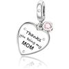 Rimgoris 925 Sterling Silver Women Bracciali Collana Cuore MOM Ciondolo Donna Bracciale Charm Festa della Mamma Giorno del Ringraziamento con Zirconia