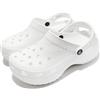 Crocs Classic Platform Clog W White Women Platform Slip On Sandals 206750-100