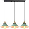 iDEGU 3 Luci Lampada a Sospensione Retrò, Vintage Lampadario a Sospensione in Stile Edison Attacco E27 Plafoniera Moderna Lampade da Soffitto per Cucina Caffè Bar Sala da Pranzo, 22cm, Verde