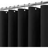 VANZAVANZU Tenda da Doccia Impermeabile con Ganci in Metallo Tenda da Bagno in Tessuto Lino Poliestere Antimuffa per Vasca da Bagno Stanza Bagnata Box Doccia - 182 x 214cm (Nero)