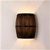 Newrays Antique 2 Punti Vendita Wood Wine Barrel Applique da parete Applique su e giù Lampade da parete per interno per area bar Steampunk Theme (1 Pack)