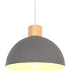 iDEGU Lampada a Sospensione Retrò 25CM LED Lampada a Soffitto in Legna Metallo Moderna Lampadario Stile Scandinavo a Semicerchio Plafoniera per Soggiorno Sala da Pranzo Camera da Letto (Grigio)