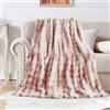 SHANNA Coperta Plaid Super Morbida Pile Peluche di Coniglio Caldo e Spesso 100x160cm, 1000 g/m² Divano Coperta Fluffy di Alta Qualità, Versatile Coperta Matrimoniale per Camera da Letto Viaggi, Tie Dye Rosa