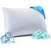 UNIKOME Cuscino di raffreddamento 50x70CM, cuscino in memory foam a doppia faccia, cuscino di raffreddamento freddo/caldo rimovibile, blu per estate/autunno, bianco per inverno/primavera, Oeko-Tex