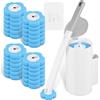 BUTORY, spazzola per WC monouso, con 24 pezzi di ricariche detergenti, spugna, kit con supporto, spazzola WC, detergente per la pulizia del bagno, lavandino, vasca