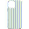 Elegant Geometric Vertical Lines Pattern Custodia per iPhone 13 Pro Max Linee Verticali Estetiche A Righe Azzurre Giallo Burro