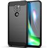 FORCELL CUSTODIA B-CASE TPU SILICONE COVER CASE PER MOTOROLA MOTO G9 PLAY E7 PLUS CARBON METAL BLACK