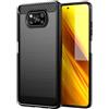 FORCELL CUSTODIA B-CASE TPU SILICONE COVER CASE PER POCO X3 CARBON METAL BLACK