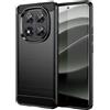 BCASE CUSTODIA B-CASE TPU SILICONE COVER CASE PER XIAOMI REDMI NOTE 14 PRO 5G - PRO+ 5G CARBON METAL BLACK