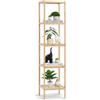 VEVOR Scaffale Angolare in Bambù Scaffale Portaoggetti Multifunzionale per Libri Piante, Scaffale Indipendente, Supporto per Piante Capacità 10 kg 5 Ripiani, per Strato Bagno Camera da Letto Ufficio