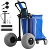 VEVOR Carrello da Spiaggia con Ruote Grandi per Sabbia, Carrello Portaoggetti da Spiaggia Carico max 75 kg Pieghevole Ruote a Palloncino da 30 cm per Trasporto Utensili Giardinaggio Pesca Campeggio
