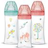 Dodie Biberon Anticolica Sensation+, Bambina, 330 ml, dai 6 mesi, Tettarella Piatta, 3 Fori, Confezione da 3, 3 Unità