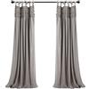Lush Decor Lydia 16T004279, Tende grigie con volant per finestra, set per soggiorno, sala da pranzo, camera da letto (coppia), 241,3 x 40 cm