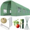 Plonos Serra a tunnel con telaio in acciaio Set con supporto per piante, 3 x 4,5 x 2 m, 13,5 m2, verde
