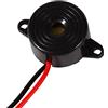 Walfront Buzzer Elettrico Piezo DC 3V-24V con Cavo 100mm Cicalino Allarme Attivo Forte Nero
