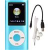 Annadue Lettore MP3 portatile da 64 GB con schermo LCD da 1,8 pollici, suono senza perdite, multifunzionale per bambini e studenti (blu)