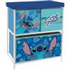 ARDITEX - Scaffale per bambini con 3 contenitori in tessuto di Disney Stitch - Struttura in metallo e contenitori in poliestere - 53x30x60 cm - Blu