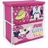 ARDITEX - Scaffale per bambini con 3 contenitori in tessuto di Disney Minnie Mouse - Struttura in metallo e contenitori in poliestere - 53x30x60 cm - Rosa