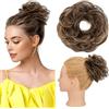 Silk-co Chignon Finto per Capelli Umani Ricci Chignon Capelli Veri con Elastico Accessori per Capello Donna Ragazza, Nero Scuro a Marrone Chiaro