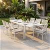 MIlani Home DEXTER - set tavolo in alluminio cm 200/300 x 100 x 74 h con 8 poltrone Dexter