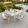 MIlani Home DEXTER - set tavolo in alluminio cm 160/240 x 90 x 75 h con 6 poltrone Dexter