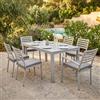 MIlani Home DEXTER - set tavolo in alluminio cm 160/240 x 90 x 75 h con 4 sedie e 2 poltrone Dexter