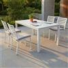 Milani Home DEXTER - set tavolo in alluminio cm 160/240 x 90 x 75 h con 4 sedie Dexter