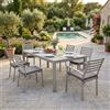 MIlani Home DEXTER - set tavolo in alluminio cm 200/300 x 100 x 74 h con 4 sedie e 2 poltrone Dexter