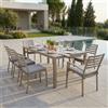 MIlani Home DEXTER - set tavolo in alluminio cm 200/300 x 100 x 74 h con 6 sedie e 2 poltrone Dexter