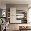 MIlani Home NILA - parete attrezzata moderna colore rovere grigio bianco