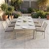 MIlani Home DEXTER - set tavolo in alluminio cm 200/300 x 100 x 74 h con 6 poltrone Dexter