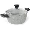 Generico Casseruola 2 Manici Dimensione 24 cm con Coperchio Pyrex in Vetro