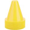 Alomejor 10 Pezzi Coni di Calcio, Campo Cono Marcatori Set Coni Sport Non Deforma Anti-Urto per attività, Gioco, Calcio, Pallavolo, Traffico, 18 cm (Yellow)