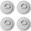 equlup Toppa con Anello a D da 4 Pezzi, Toppa Circolare con Anello a D in Acciaio Inossidabile da 8 cm di Diametro per tavola da Surf per gommone in PVC, Kayak, Canoa