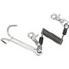 equlup Gancio per Immersioni subacquee, Gancio Doppio per Corrente in Acciaio Inossidabile con Cordino a Spirale Doppie Clip a Scatto per Immersioni e Nuoto