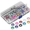Demeras Kit occhielli, 120 pezzi occhielli Kit occhielli occhielli colorati 10 mm ampia applicazione con scatola perforatrice per cinture