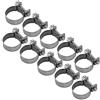 Jeanoko Morsetto per tubo 10 pezzi Mini tubo del carburante Morsetto per tubo flessibile in acciaio inossidabile per tubo flessibile per aria Tubo per acqua(18-20Mm)