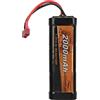RiToEasysports Batteria RC, Alta Capacità 2000mAh 25C, Batteria NiMH per Auto Radiocomandate, 7,2V con Spina Femmina T, for Hobbisti Modellismo Fuoristrada e Gare