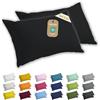 Lavea® Set 2 Federe per Cuscini da Letto 40x60 cm - Copricuscini 100% Cotone Jersey Morbidi e Traspiranti, con Cerniera YKK di Qualità, OEKO-TEX - Nero