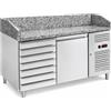 Ristoattrezzature Modello: 124430010052241,Banco pizza Classe A 1 porta 7 cassetti 151x80x100h cm per pizzeria ristorante a basso consumo energetico