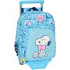 safta SNOOPY LOVE - Zaino per bambini con carrello 705, ideale per bambini di diverse età, comodo e versatile, qualità e resistenza, 26 x 11 x 34 cm, Blu chiaro, M, Casual