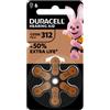 Duracell easy tab 312 marrone batteria per apparecchio acustico 6 pezzi - DURACELL - 987864182