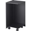 Yamazaki 5281 TOWER Porta carta igienica con rotelle, nero, Acciaio, minimalista, 23.5 x 23.5 x 43 cm