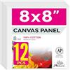 PHOENIX Painting Canvas Panels 8x8 Inch, 12 Value Pack - 8 Oz Triple Primed 100% Cotton Acid Free Square Canvas Boards for Painting, White Blank Flat Canvas Boards for Acrylic, Oil Paints